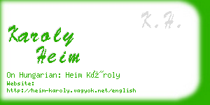 karoly heim business card